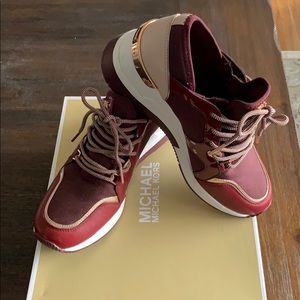 michael kors liv trainer sneakers oxblood